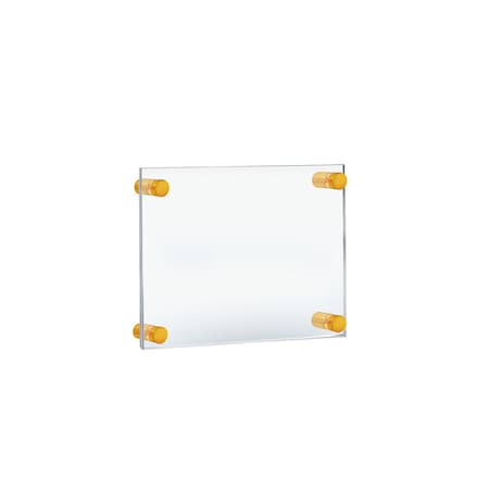 Azar Displays Floating Acrylic Wall Frame with Gold Stand Off Caps 105511-GLD